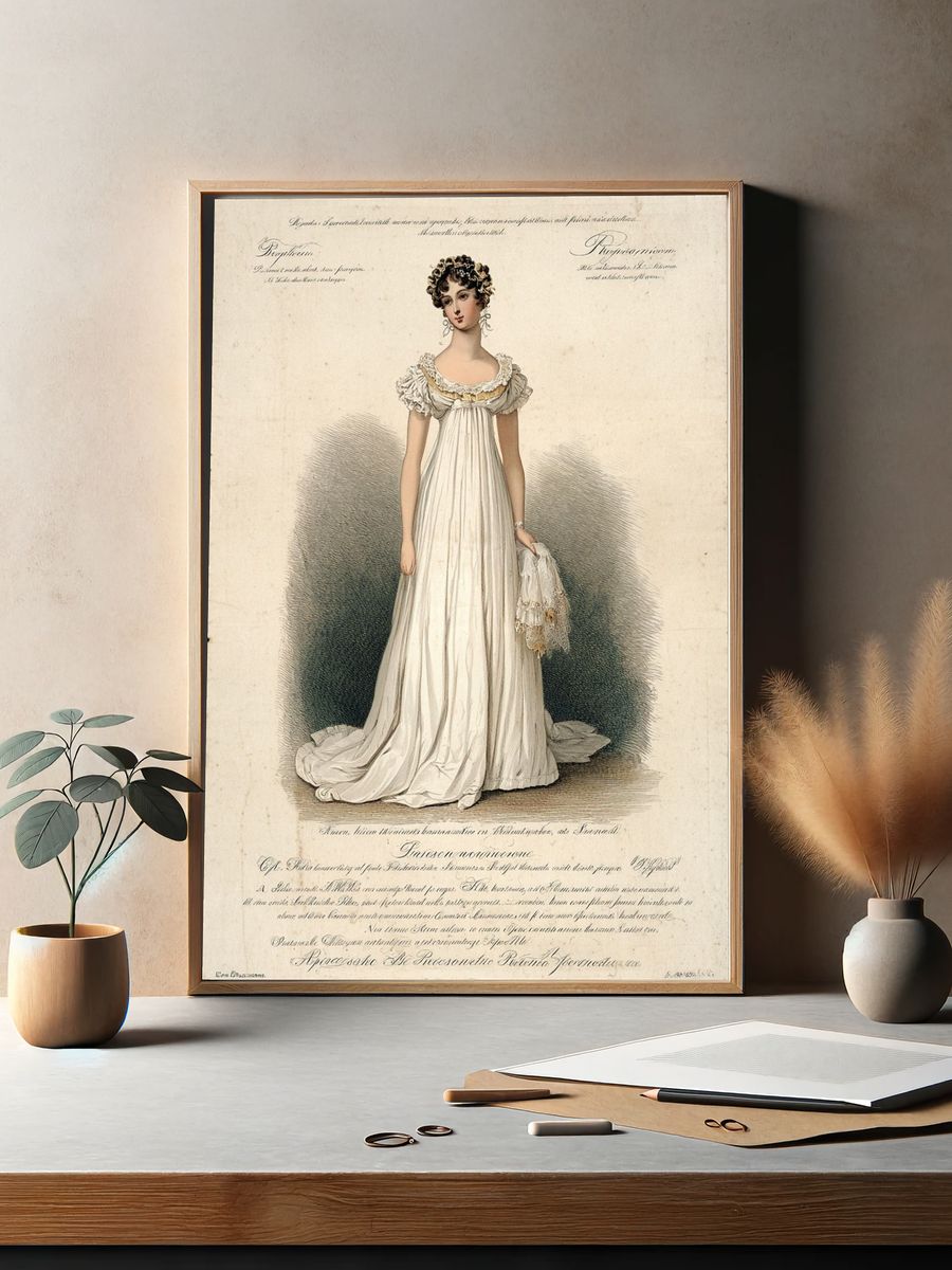 Elegant Regency Woman — Vintage Print. — room view 2