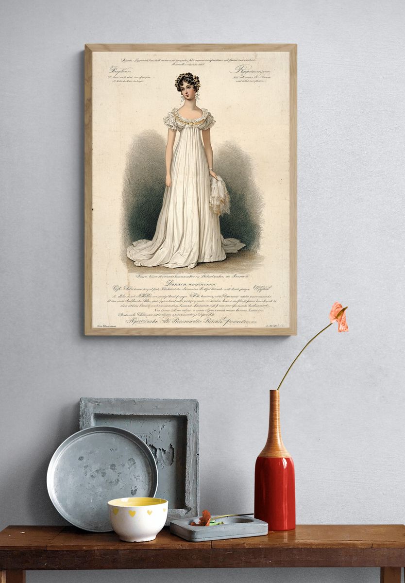 Elegant Regency Woman — Vintage Print. — room view 3