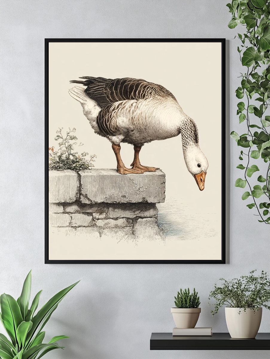 Curious Goose — Vintage Print. — room view 4