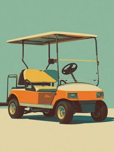 Vintage Golf Cart — Retro Print