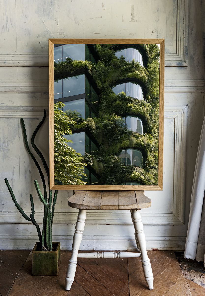 Vertical Garden Facade Photography Poster. room preview