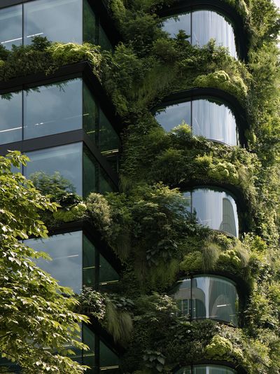 Vertical Garden Facade Photography Poster.