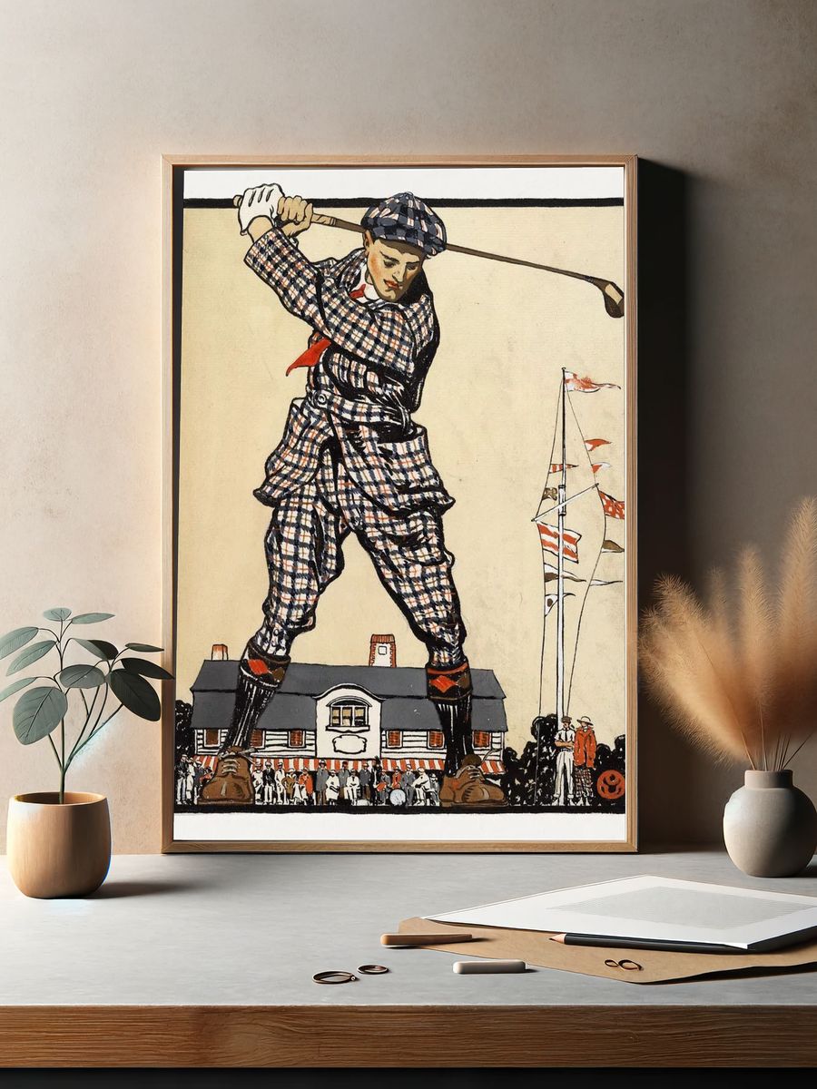 Vintage Golf Illustration Poster. — room view 2
