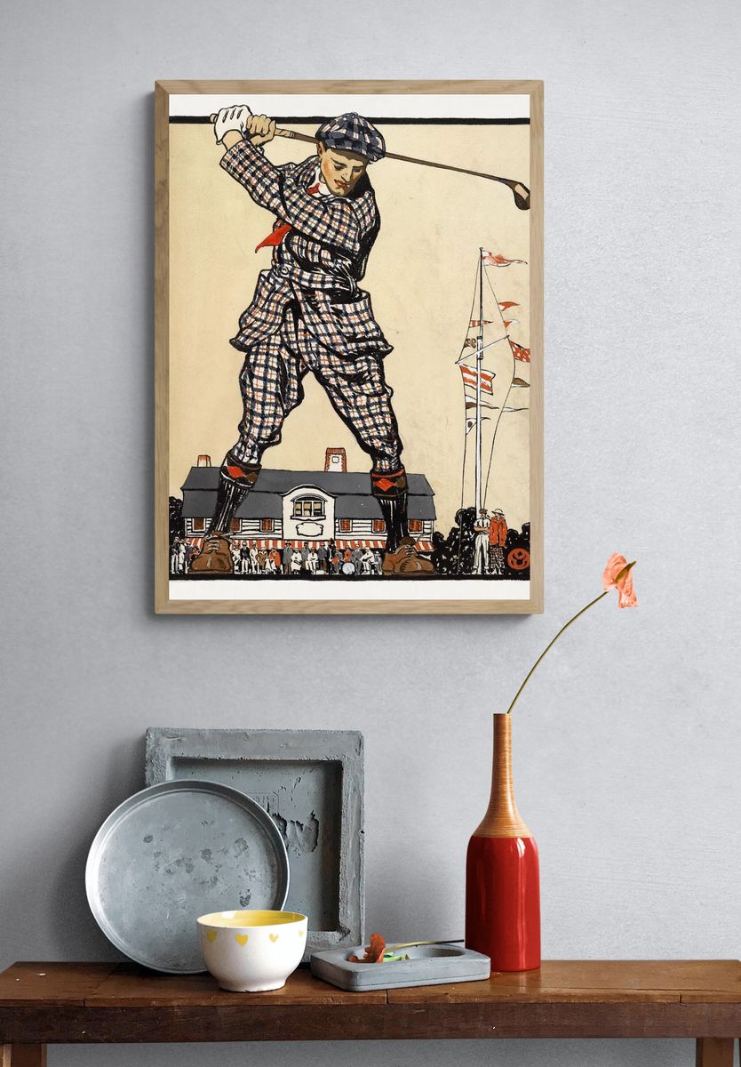 Vintage Golf Illustration Poster. — room view 3