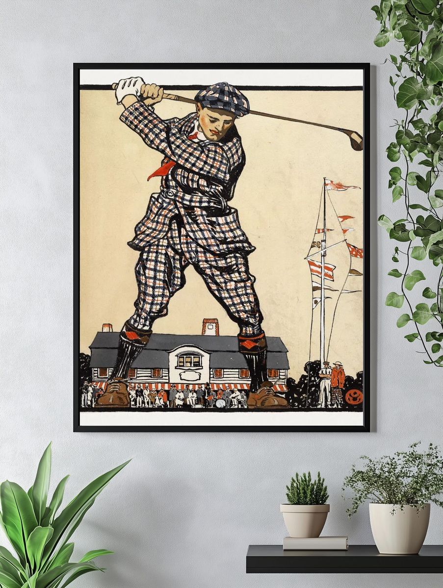 Vintage Golf Illustration Poster. — room view 4