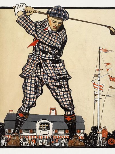 Vintage Golf Illustration Poster.