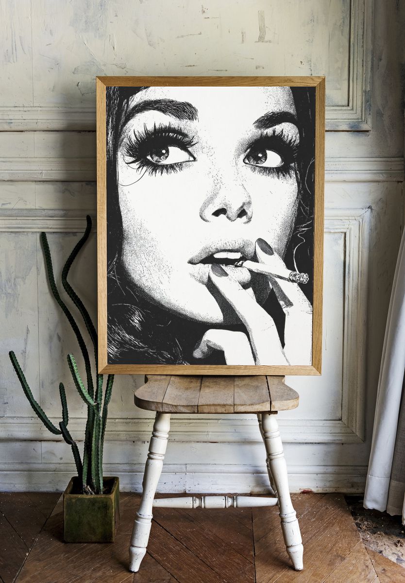 Vintage Glamour Portrait Poster. — room view 1