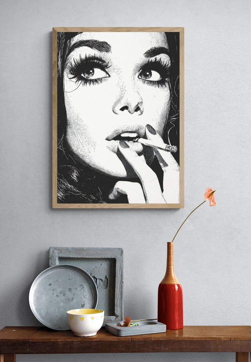 Vintage Glamour Portrait Poster. — room view 3
