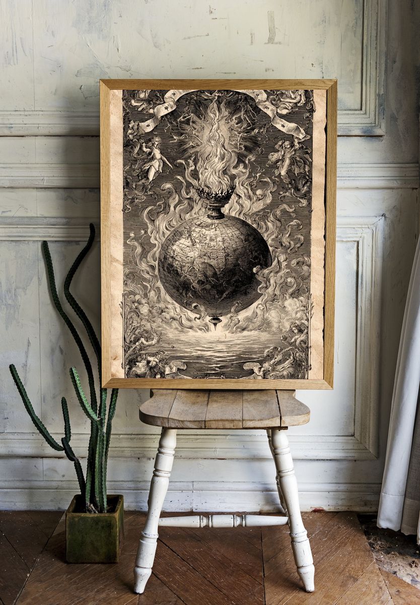 Celestial Globe — Vintage Print room preview