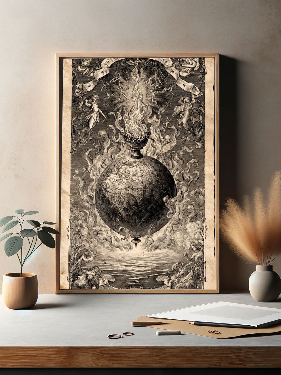 Celestial Globe — Vintage Print. — room view 2