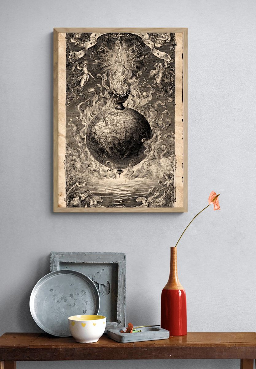 Celestial Globe — Vintage Print. — room view 3