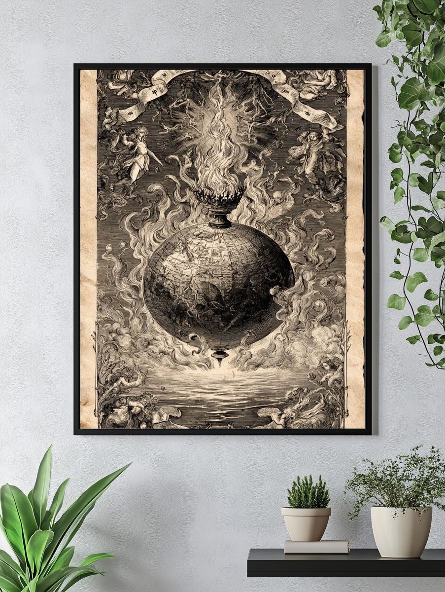 Celestial Globe — Vintage Print. — room view 4