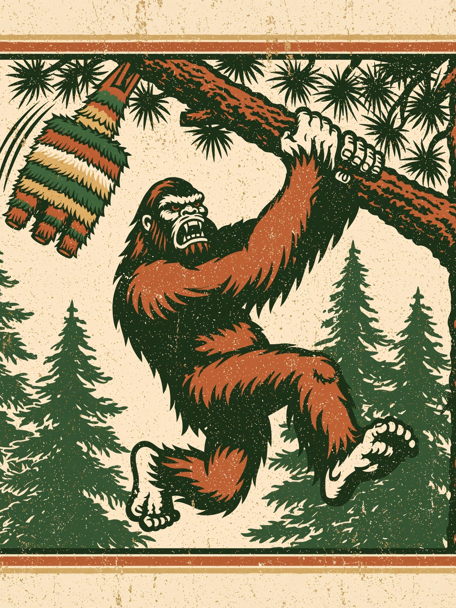 Forest Gorilla Vintage Poster. poster — vintage art