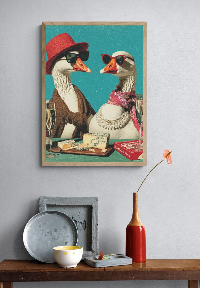 Glamorous Geese Vintage Poster. — room view 3