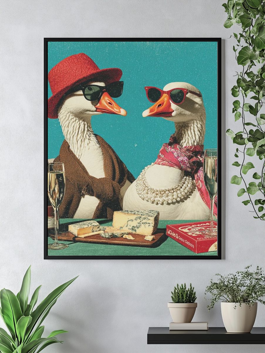 Glamorous Geese Vintage Poster. — room view 4