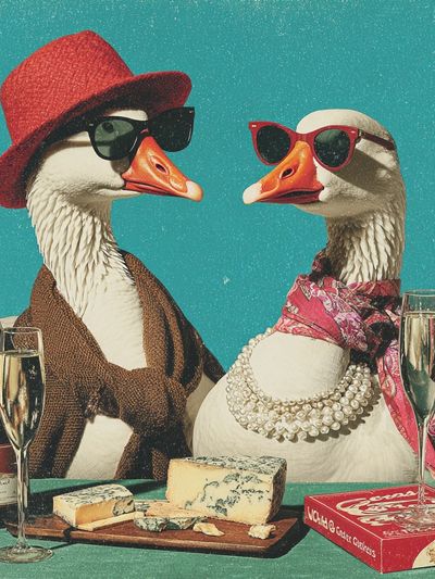 Glamorous Geese Vintage Poster. poster