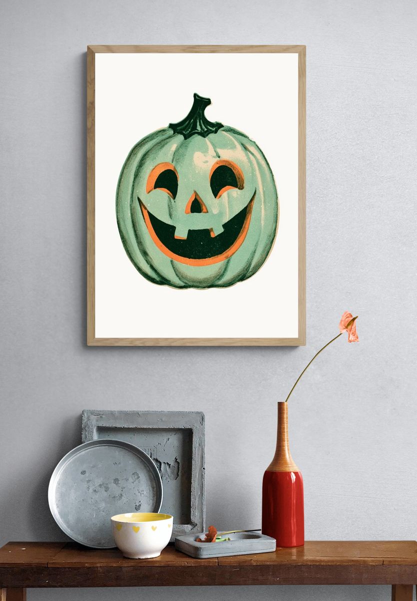 Vintage Pumpkin Jack-o'-Lantern Poster. — room view 3