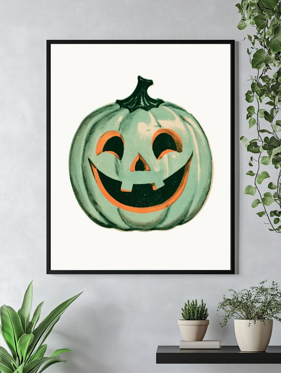 Vintage Pumpkin Jack-o'-Lantern Poster. — room view 4