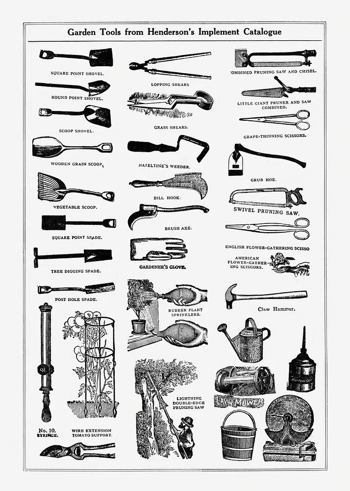 Garden tools implement catalogue. Digitally. poster detail
