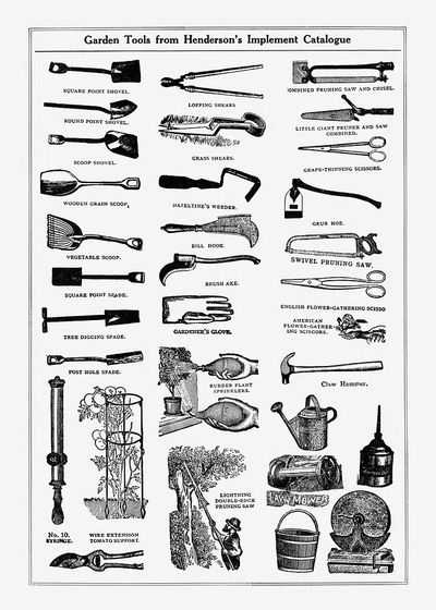 Garden tools implement catalogue. Digitally.