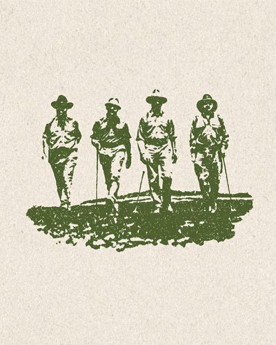 Vintage Hikers — Illustration Print