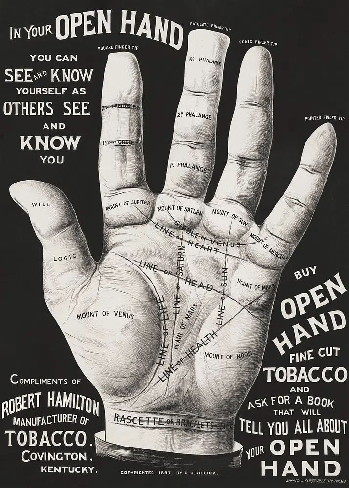 Open Hand — Vintage Print. poster detail