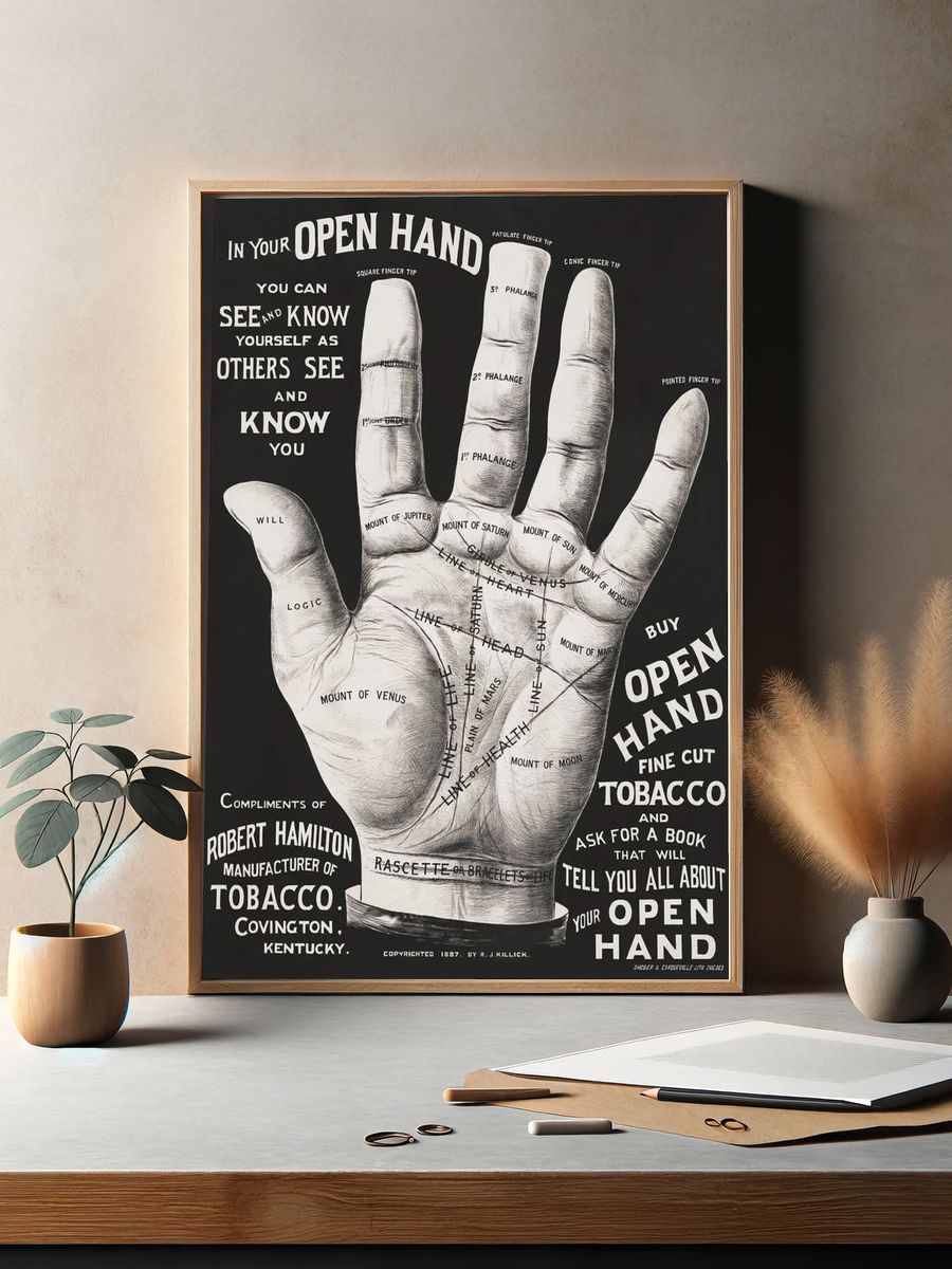Open Hand — Vintage Print. — room view 2
