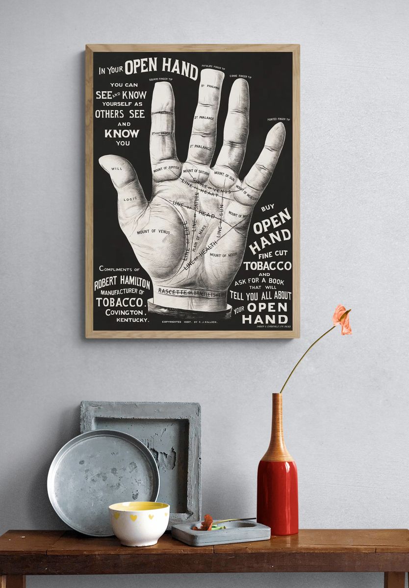 Open Hand — Vintage Print. — room view 3