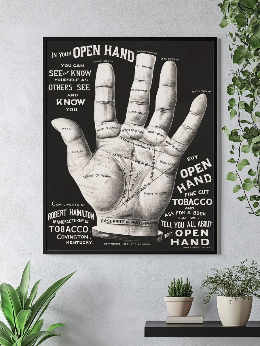 Open Hand — Vintage Print. — room view 4