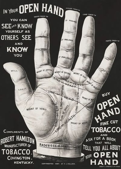 Open Hand — Vintage Print. poster