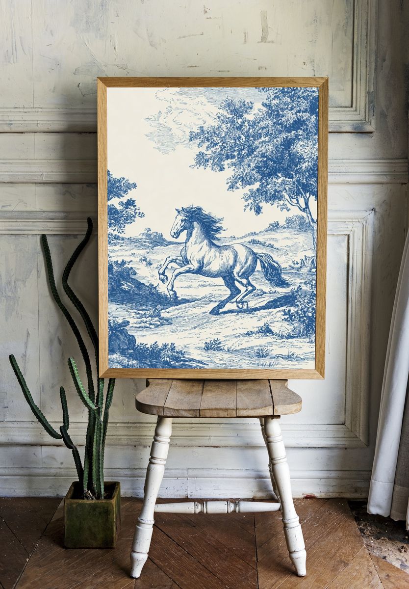 Galloping Horse — Vintage Print room preview