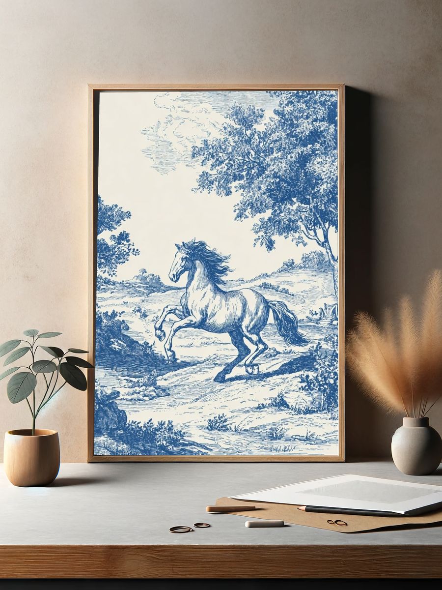Galloping Horse — Vintage Print. — room view 2
