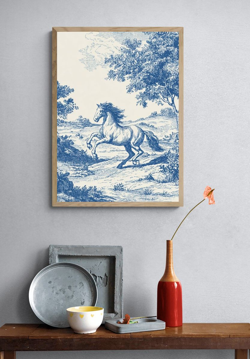 Galloping Horse — Vintage Print. — room view 3
