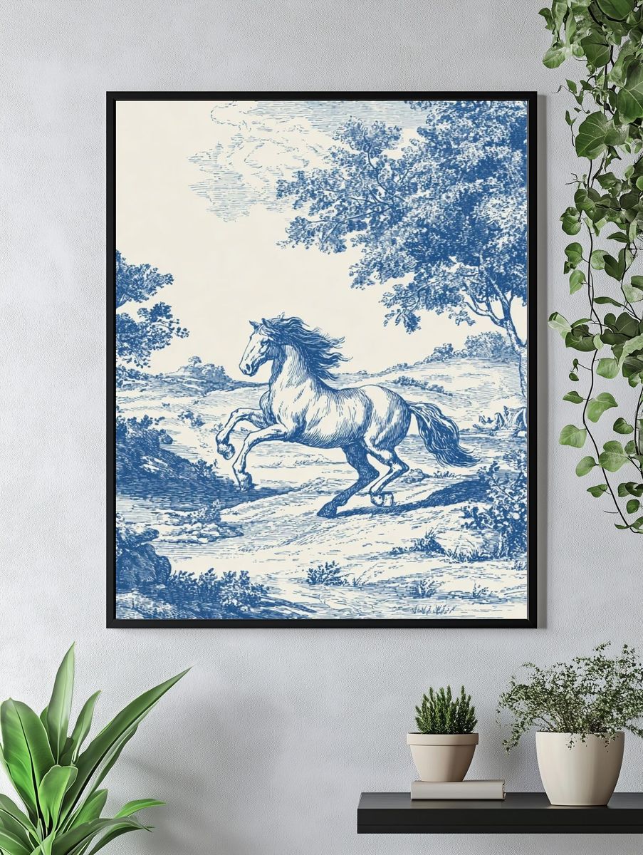 Galloping Horse — Vintage Print. — room view 4