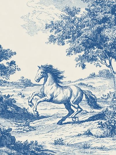Galloping Horse — Vintage Print. poster