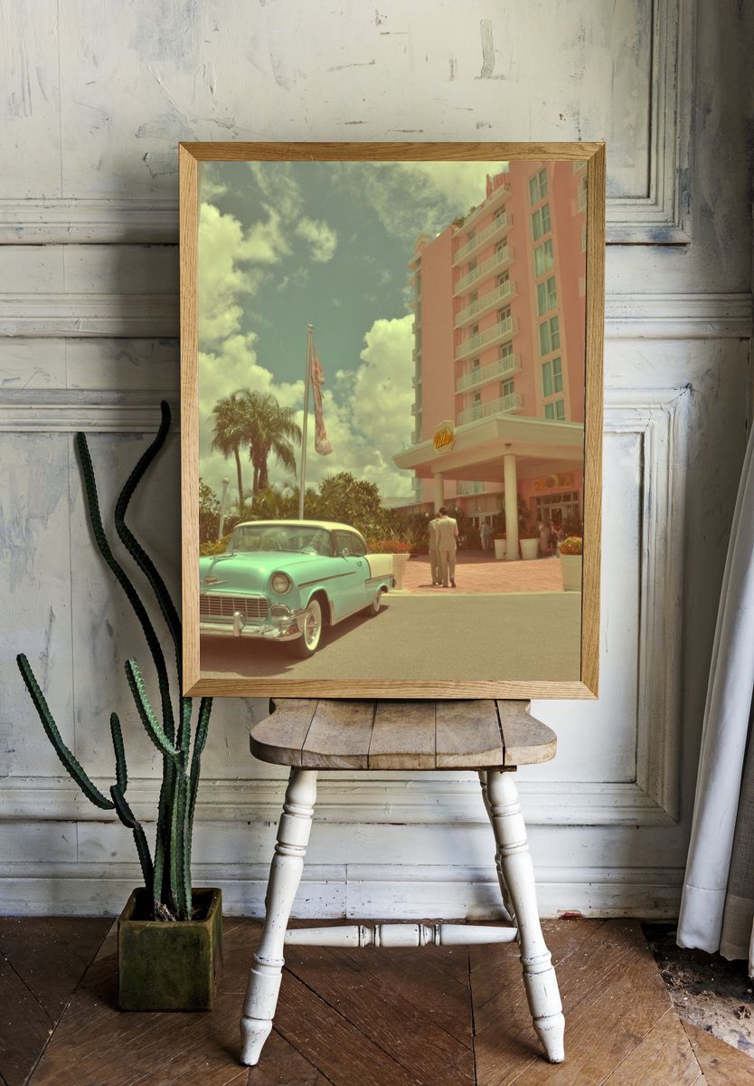 Vintage Hotel Entrance — Retro Print room preview