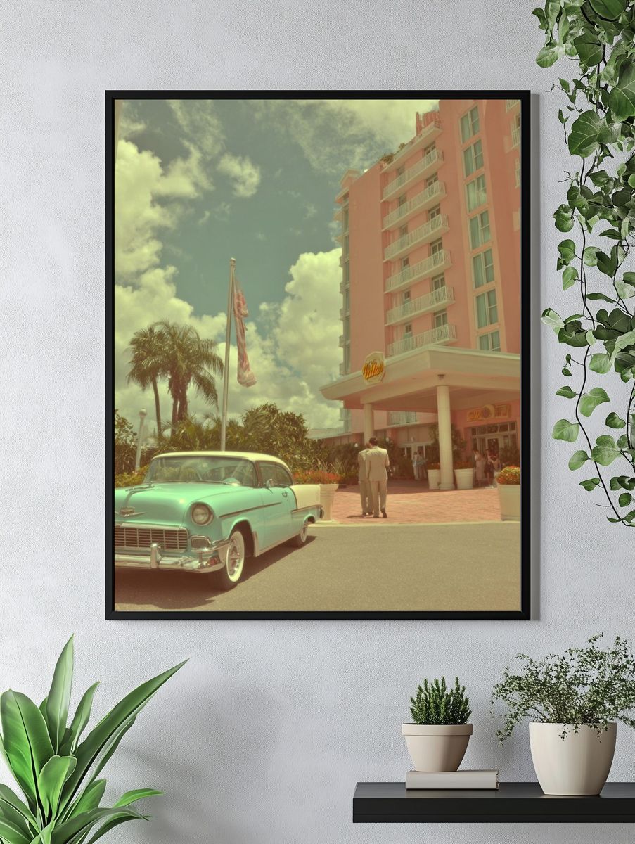 Vintage Hotel Entrance — Retro Print. — room view 4