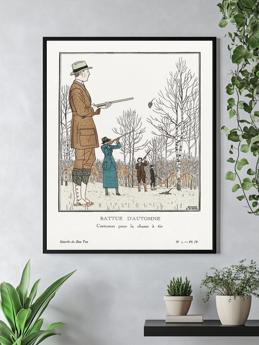 Autumn Hunting Costumes — Vintage Print. — room view 4