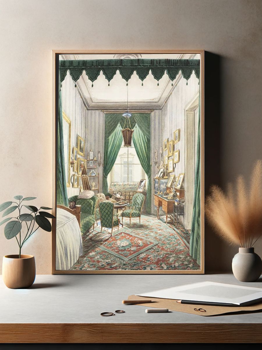 Elegant Victorian Interior — Fine Art Print. — room view 2