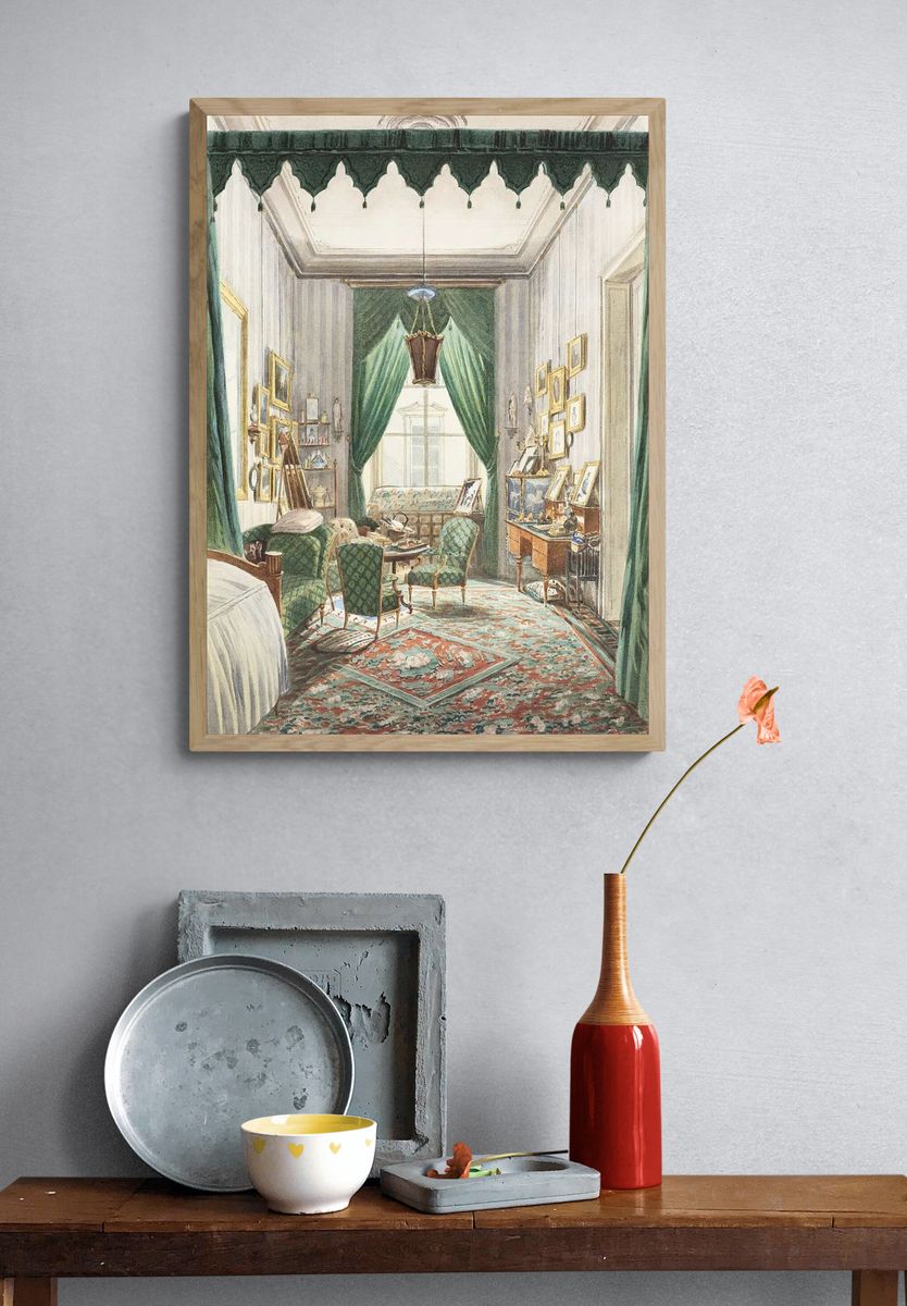 Elegant Victorian Interior — Fine Art Print. — room view 3