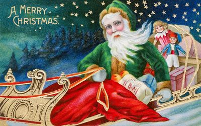 Vintage Christmas Postcard Miriam Ira. poster