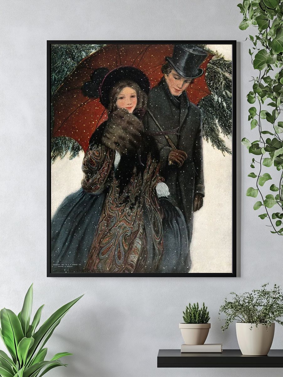 elegantly dressed couple walk arm. — room view 4