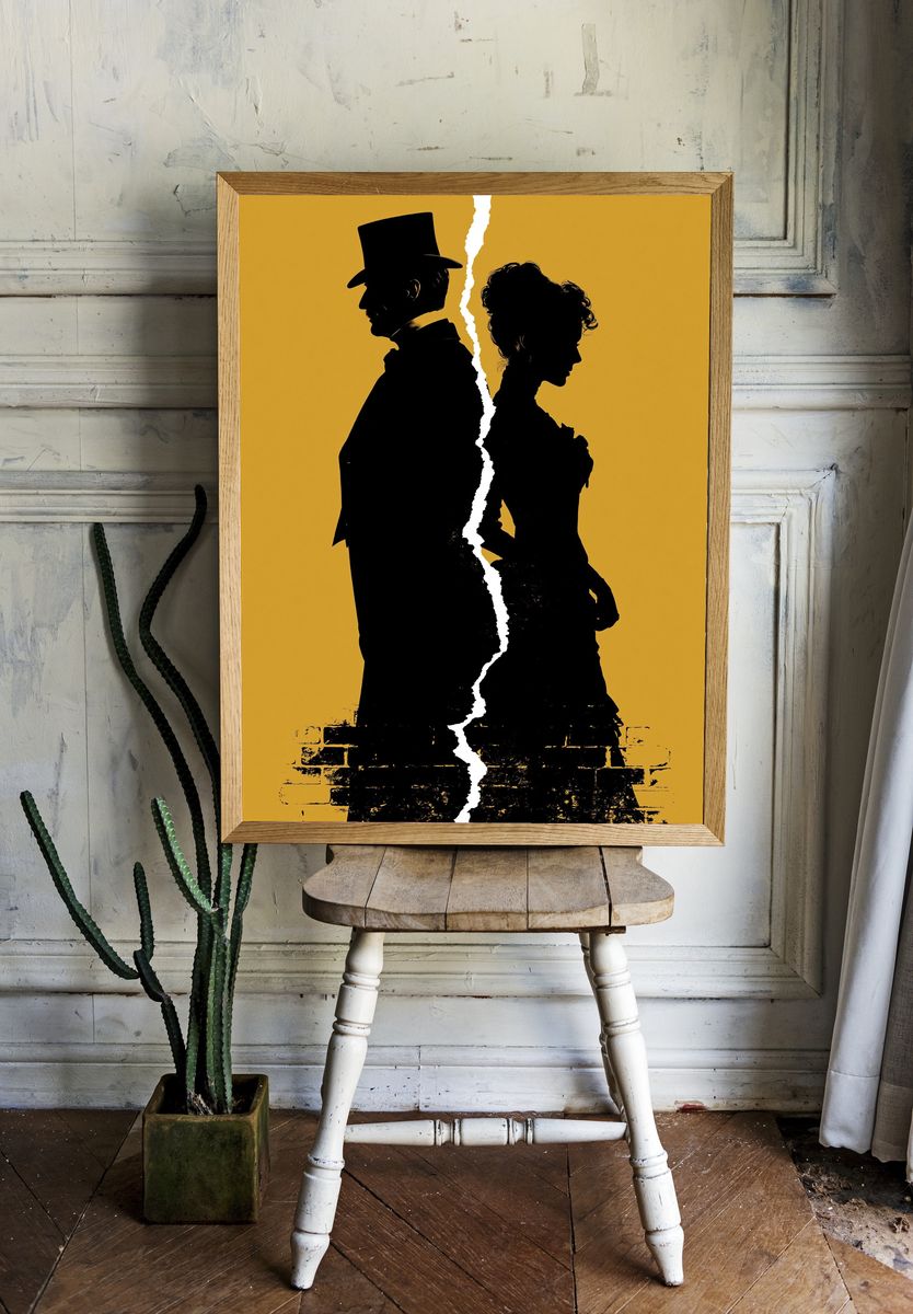 Victorian Silhouette Split Poster. room preview