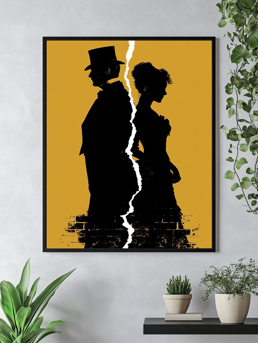 Victorian Silhouette Split Poster. — room view 4