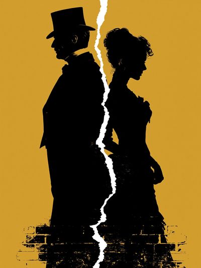 Victorian Silhouette Split Poster.