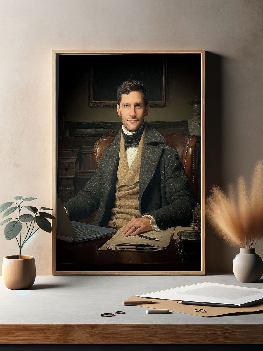 Victorian Gentleman Portrait Print. — room view 2