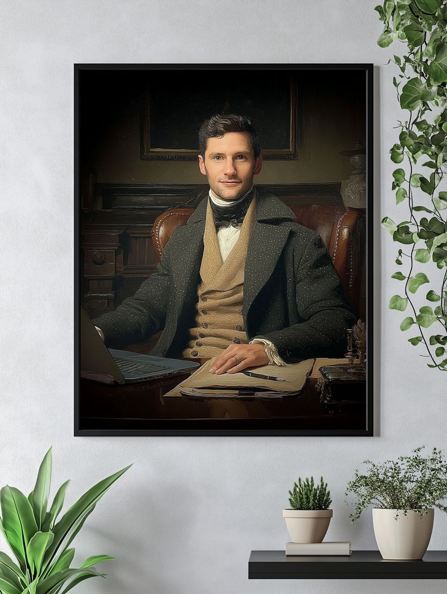 Victorian Gentleman Portrait Print. — room view 4