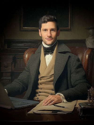Victorian Gentleman Portrait Print. poster print