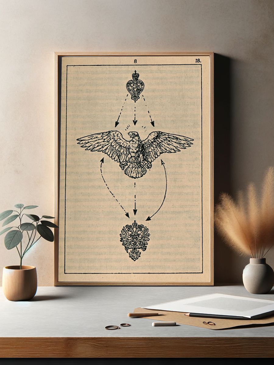 Heraldic Eagle Emblem Print. — room view 2