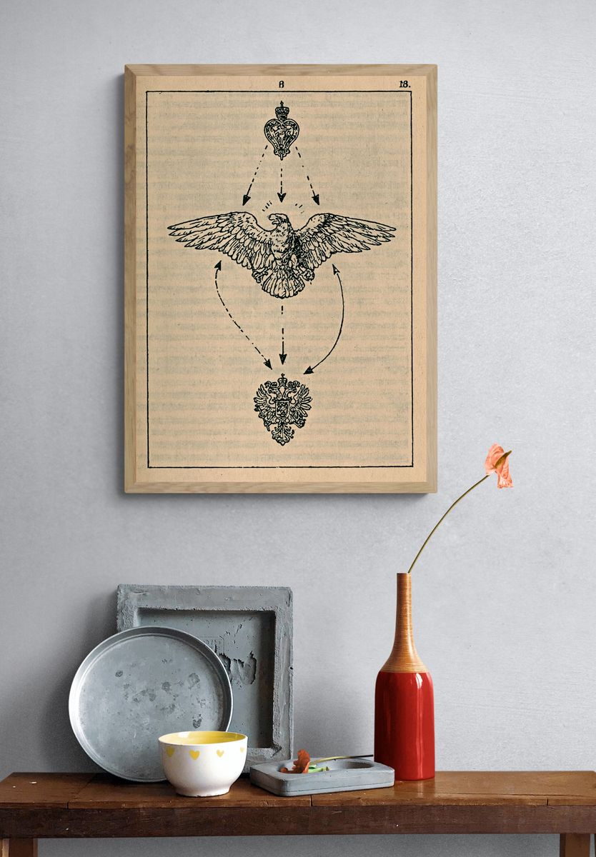 Heraldic Eagle Emblem Print. — room view 3